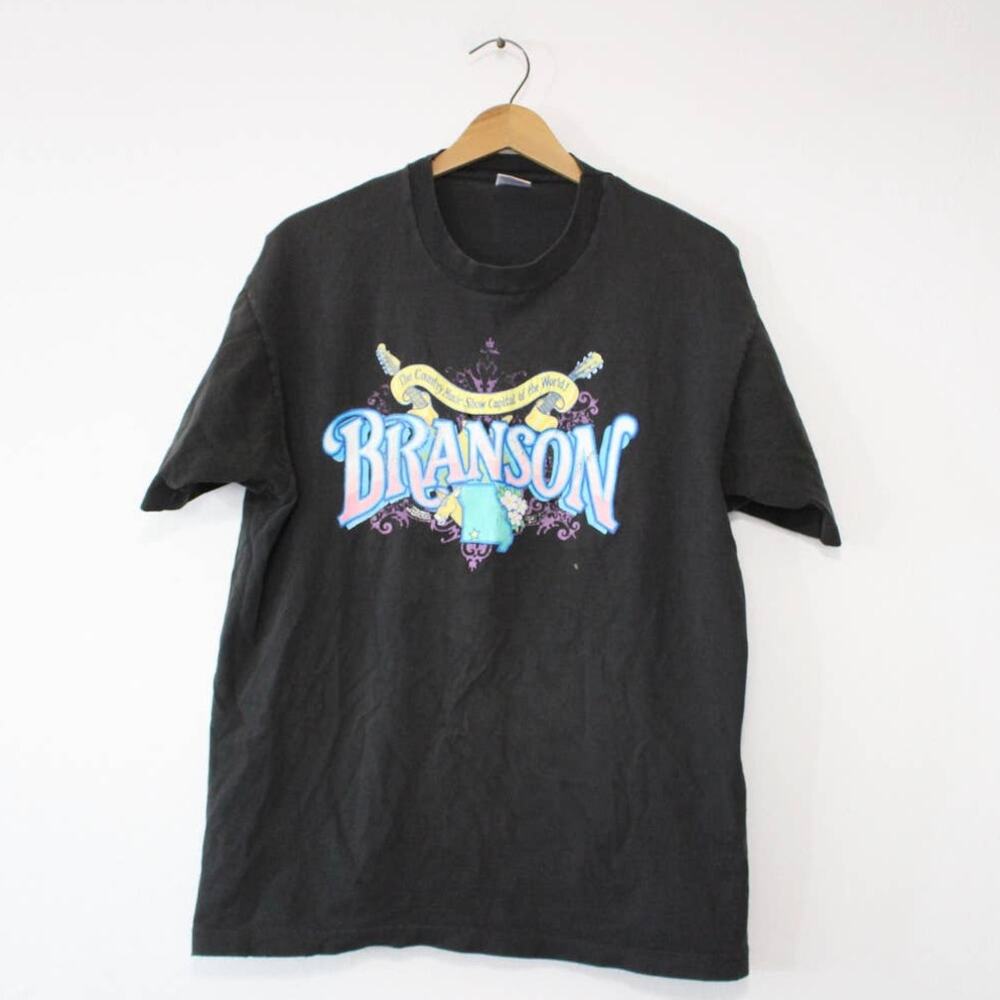 Vintage 90s Branson Missouri Black T Shirt Mens XL Travel Souvenir